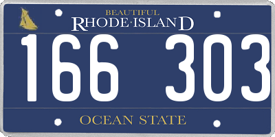 RI license plate 166303