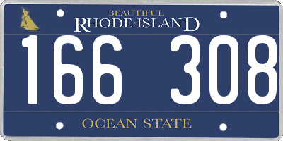 RI license plate 166308