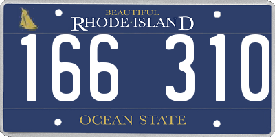 RI license plate 166310