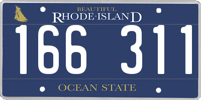 RI license plate 166311