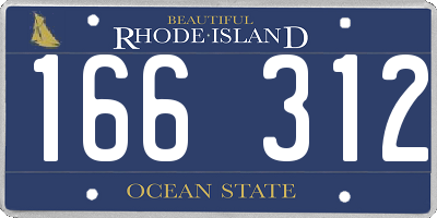RI license plate 166312