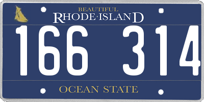RI license plate 166314