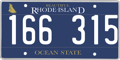 RI license plate 166315