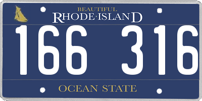 RI license plate 166316