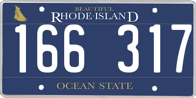 RI license plate 166317