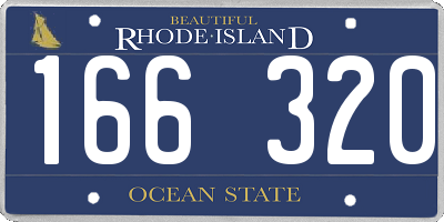 RI license plate 166320