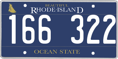 RI license plate 166322