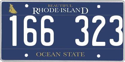 RI license plate 166323