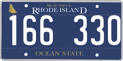 RI license plate 166330