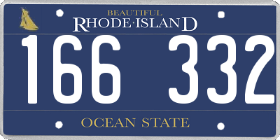 RI license plate 166332