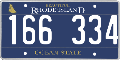 RI license plate 166334