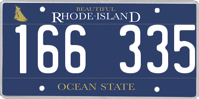 RI license plate 166335
