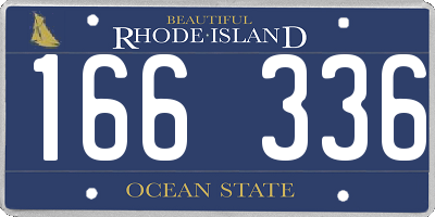 RI license plate 166336