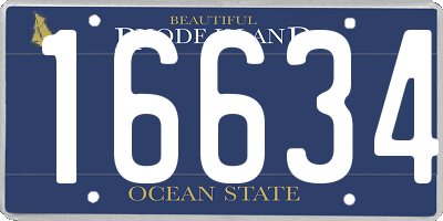 RI license plate 16634