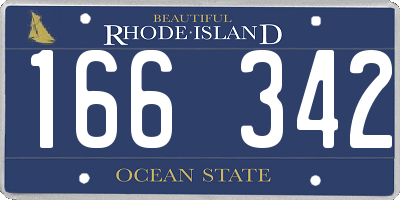 RI license plate 166342
