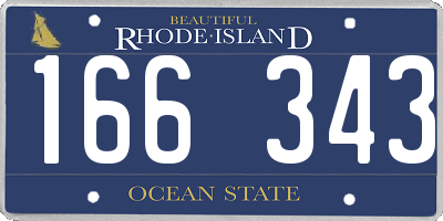 RI license plate 166343