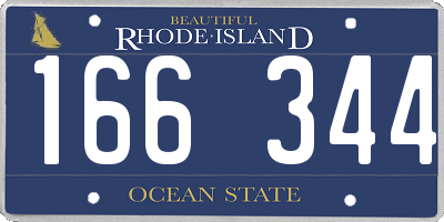 RI license plate 166344