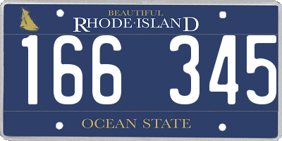 RI license plate 166345