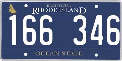 RI license plate 166346