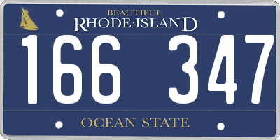RI license plate 166347