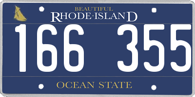 RI license plate 166355