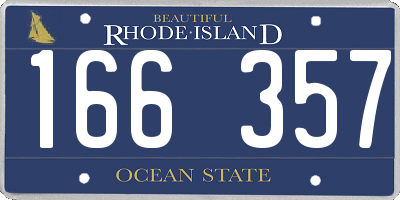 RI license plate 166357