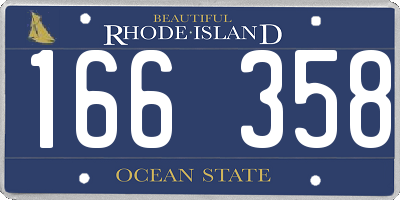 RI license plate 166358