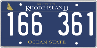 RI license plate 166361