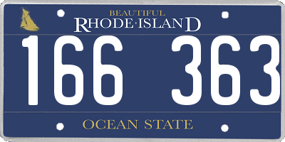 RI license plate 166363