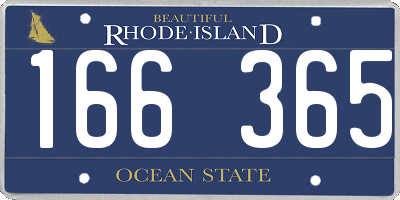 RI license plate 166365