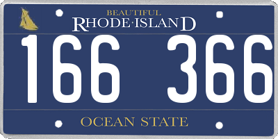 RI license plate 166366