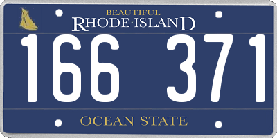 RI license plate 166371