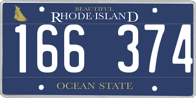 RI license plate 166374