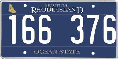 RI license plate 166376