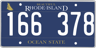 RI license plate 166378