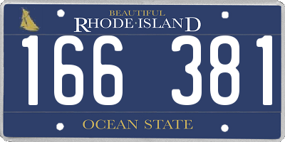 RI license plate 166381