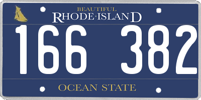 RI license plate 166382