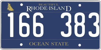 RI license plate 166383