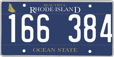 RI license plate 166384