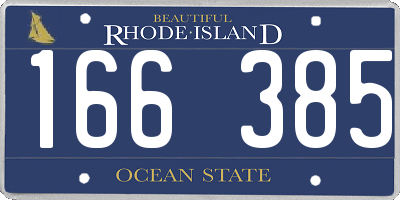RI license plate 166385