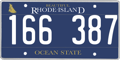 RI license plate 166387