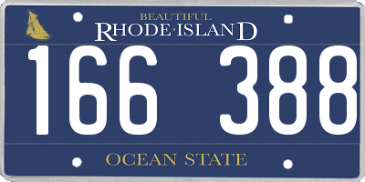 RI license plate 166388