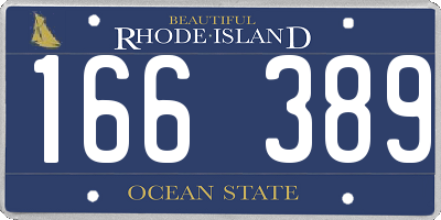 RI license plate 166389