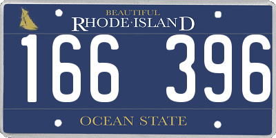 RI license plate 166396