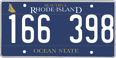 RI license plate 166398
