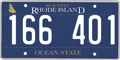 RI license plate 166401
