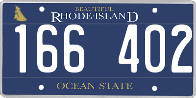 RI license plate 166402
