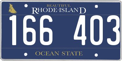 RI license plate 166403