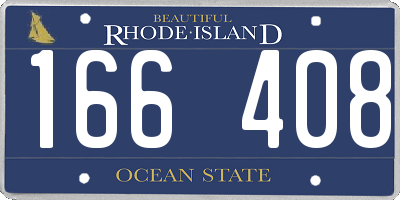 RI license plate 166408
