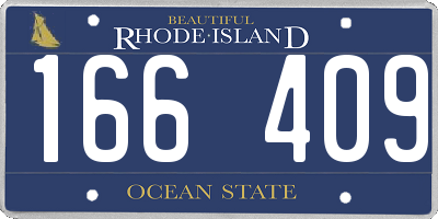 RI license plate 166409